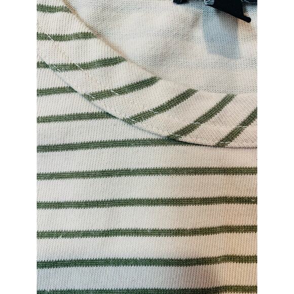 Buffalo David Bitton T-Shirt Dress XXL Beige Green Stripe Casual Midi Crew Neck - Picture 4 of 7